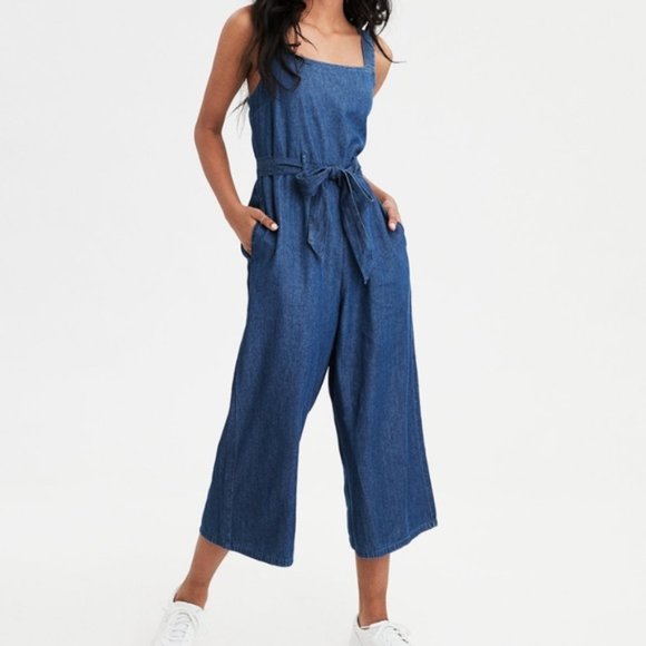 denim culotte jumpsuit